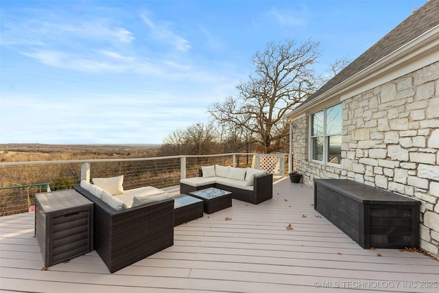 deck with outdoor lounge area