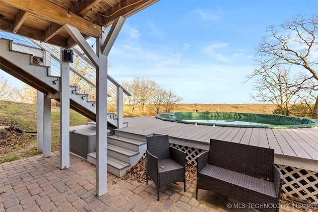 view of patio with a wooden deck