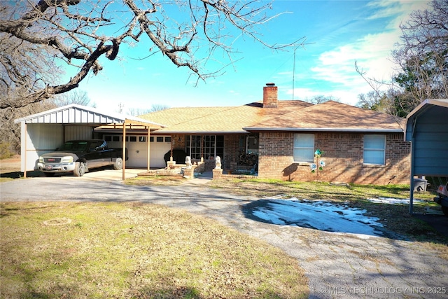 ranch-style home with a carport