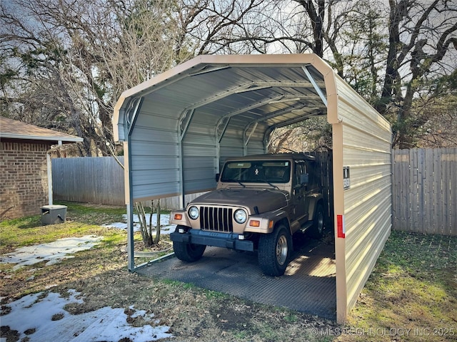 view of car parking with a carport