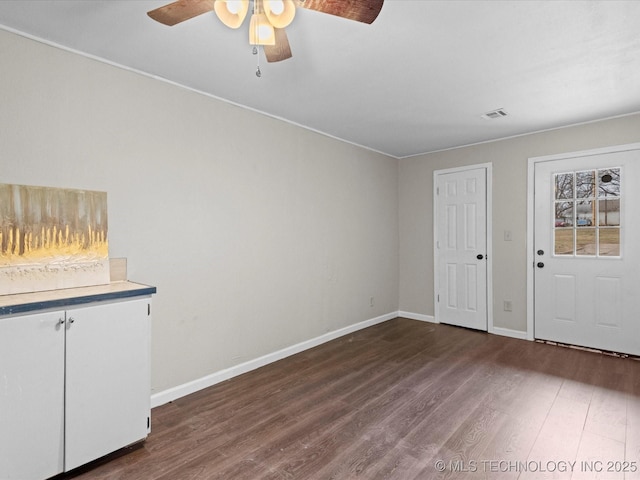 interior space featuring dark hardwood / wood-style floors