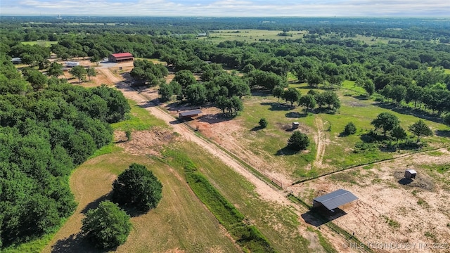 aerial view with a rural view