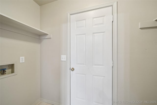 laundry area featuring hookup for a washing machine