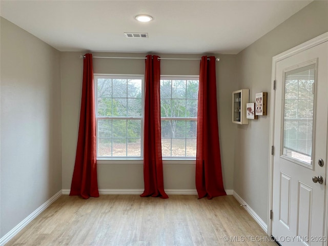 interior space featuring light wood-type flooring