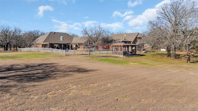 exterior space with a gazebo