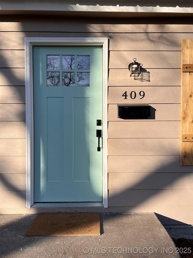 view of doorway to property