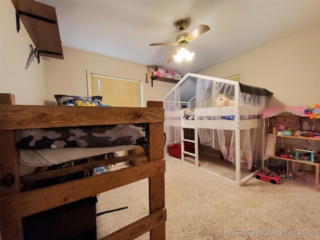 bedroom featuring ceiling fan