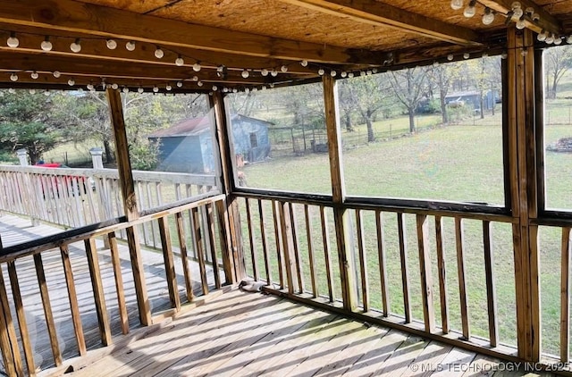 view of unfurnished sunroom