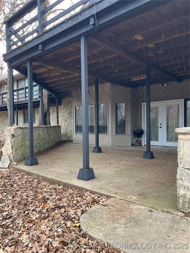 view of patio / terrace featuring french doors