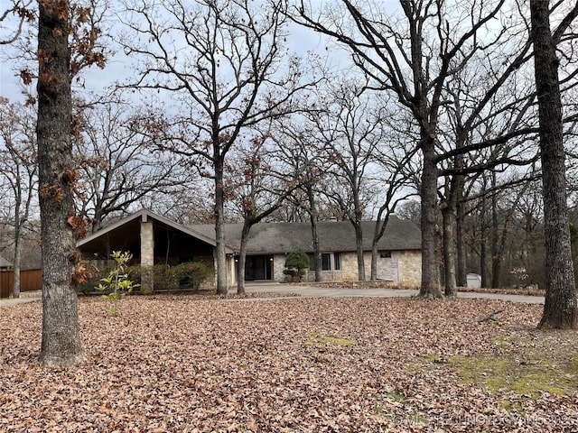 view of single story home