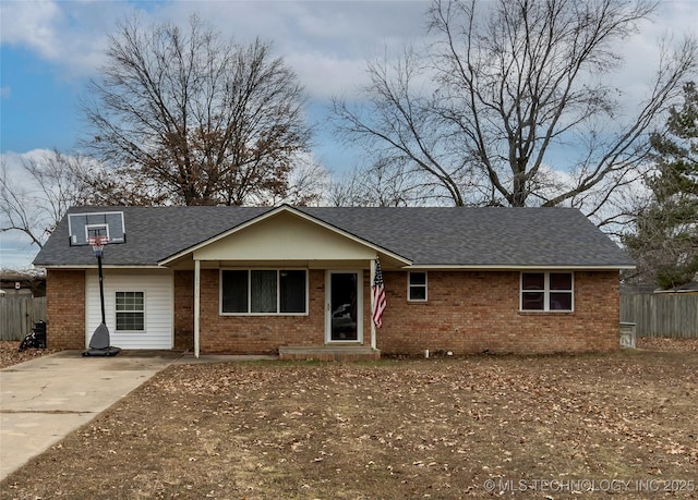 view of ranch-style home