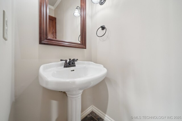 bathroom featuring baseboards and a sink
