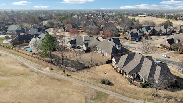 aerial view with a residential view