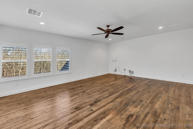 12050 S 68th E Ave E, Bixby, OK 74008 - unfurnished room featuring wood finished floors, recessed lighting, and a ceiling fan