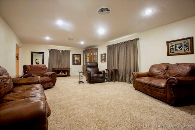 living room featuring carpet flooring