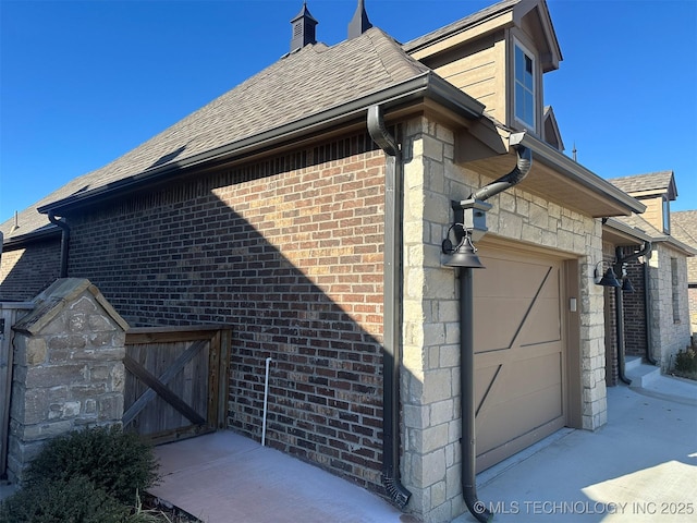 view of home's exterior featuring a garage