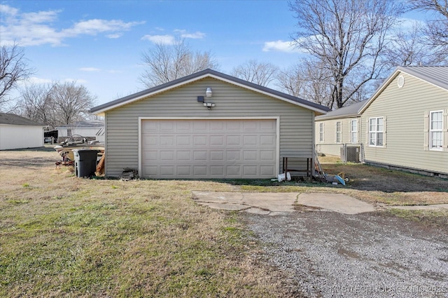 garage featuring central air condition unit