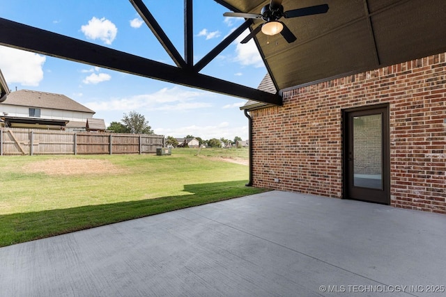 3913 S Dogwood Blvd, Broken Arrow, OK 74012 - view of patio with a ceiling fan and fence