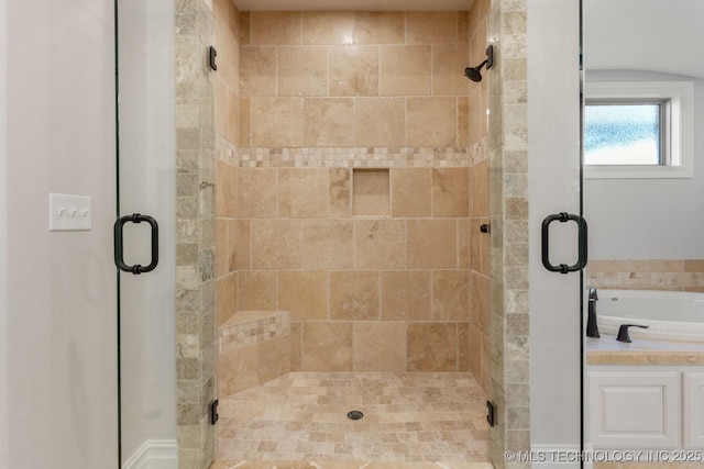 3913 S Dogwood Blvd, Broken Arrow, OK 74012 - full bathroom featuring a shower stall and a bath