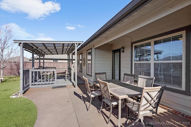 view of patio / terrace with a pergola