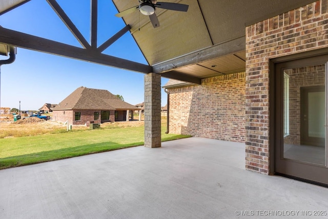 view of patio / terrace with ceiling fan