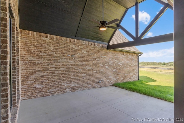 view of patio / terrace with ceiling fan