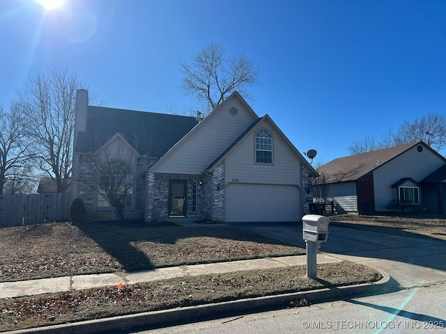 front of property featuring a garage