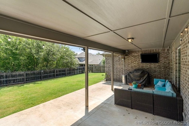 view of patio with outdoor lounge area