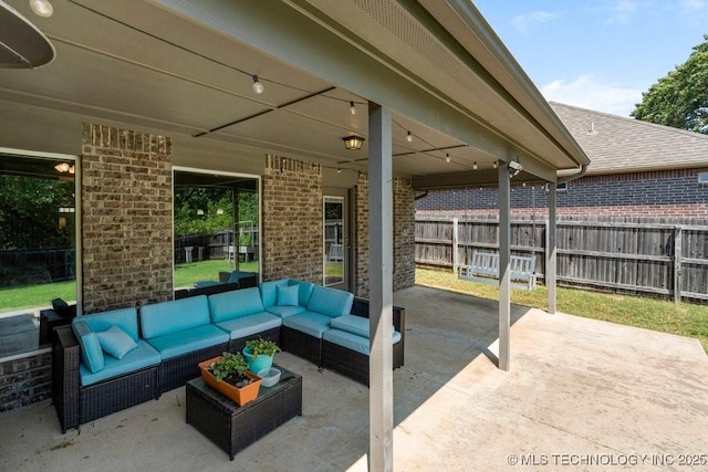 view of patio / terrace with an outdoor living space