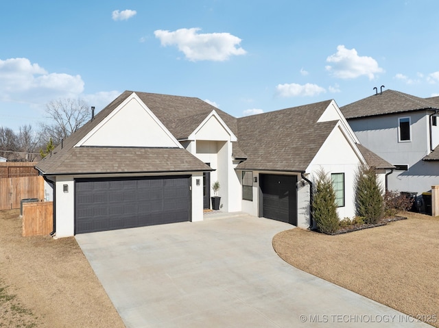 view of front facade with a garage