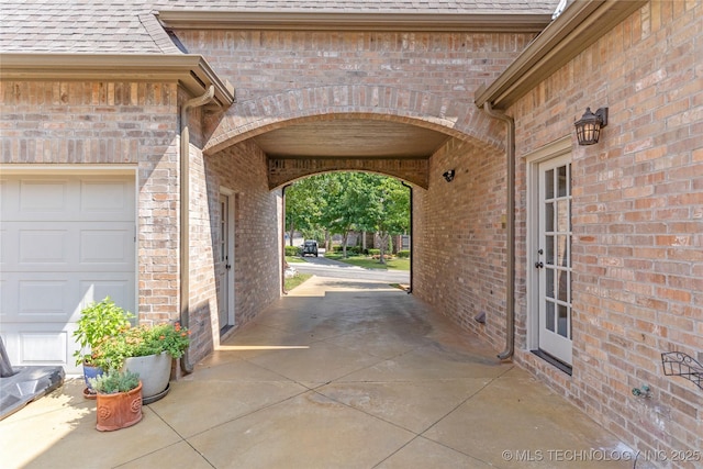 view of patio featuring a carport