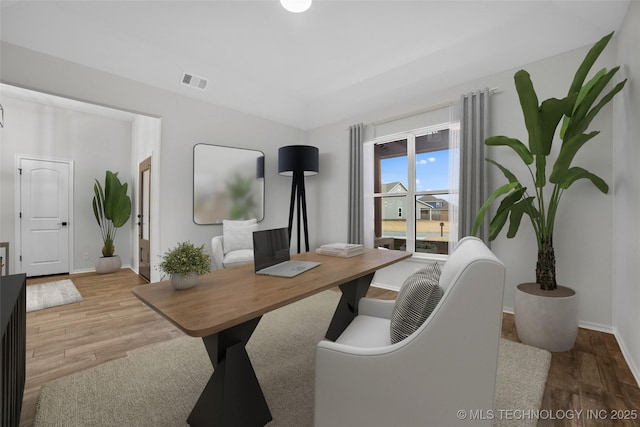 office featuring light wood-type flooring