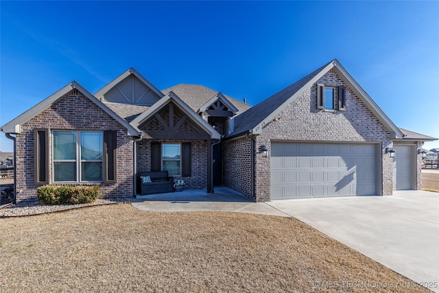 view of front of house with a garage