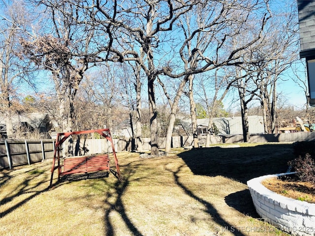 view of yard with a playground