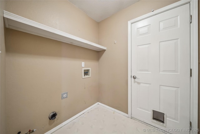 laundry area with hookup for a washing machine and gas dryer hookup