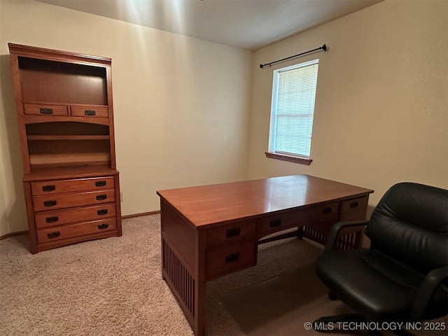 view of carpeted office space