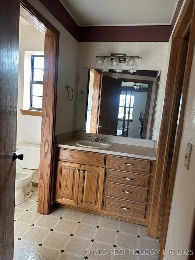 bathroom with vanity and toilet