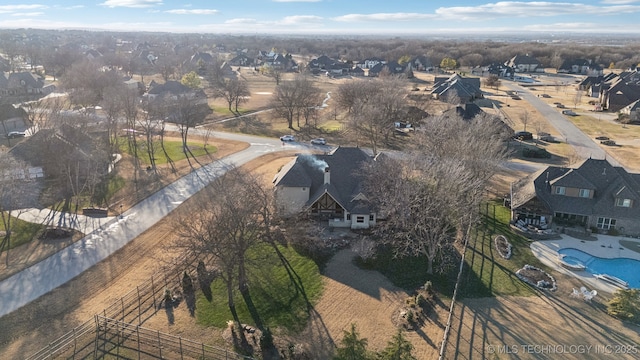 aerial view with a residential view