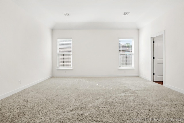 view of carpeted spare room