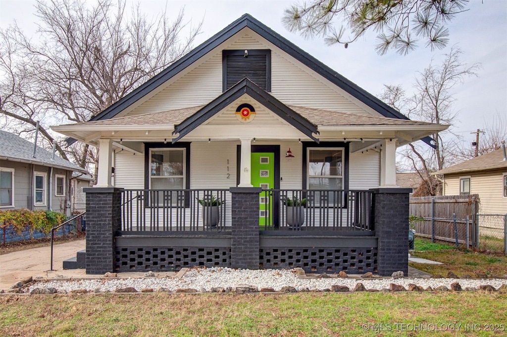 bungalow-style home with a porch