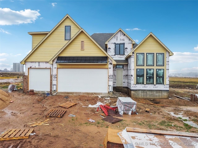 view of front of house with a garage