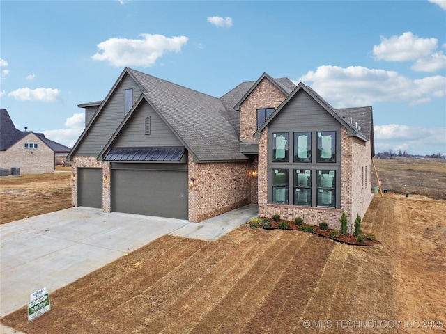 view of front of house with a garage