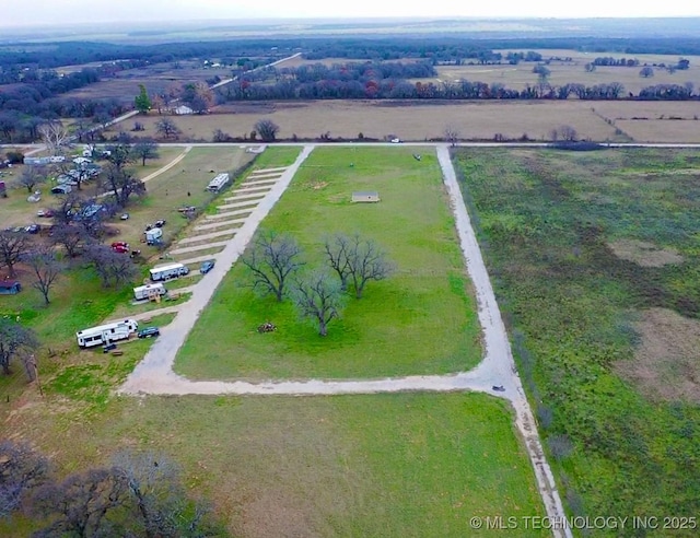 aerial view with a rural view