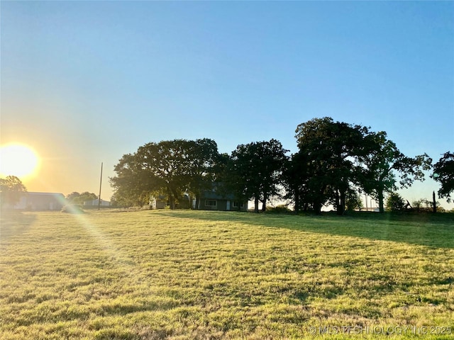 view of yard at dusk