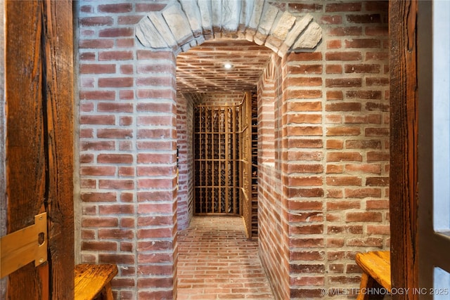 wine cellar with brick wall