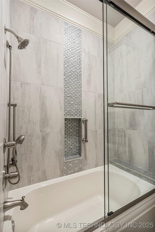 bathroom featuring enclosed tub / shower combo