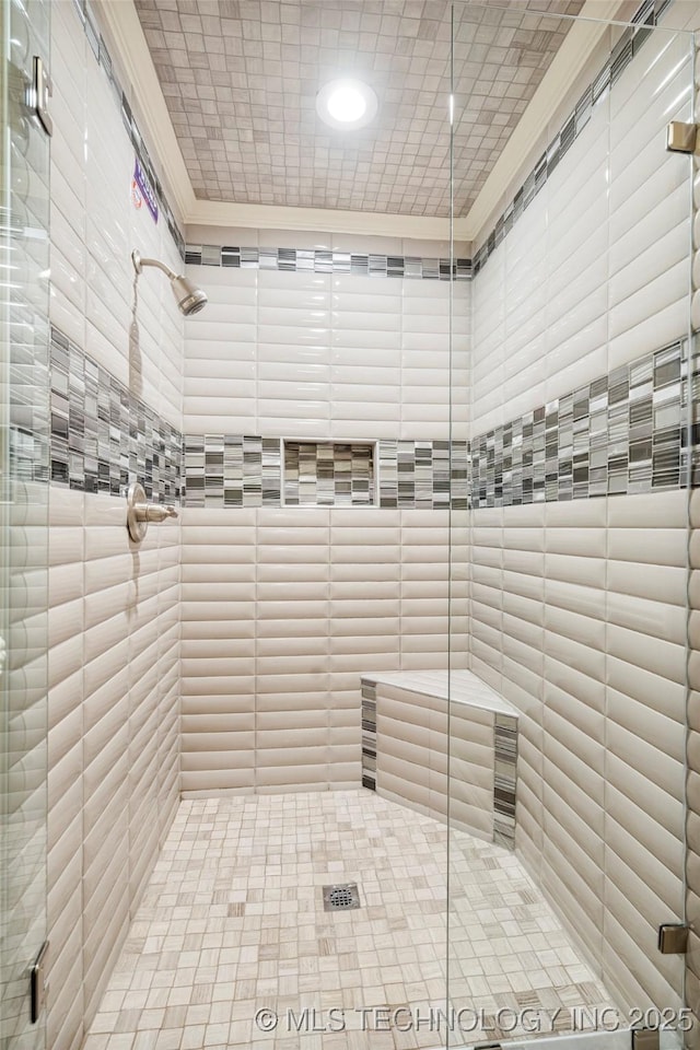 bathroom featuring walk in shower