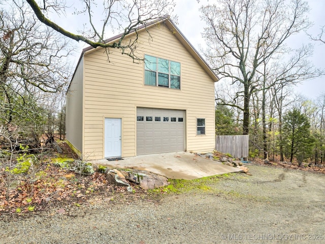 view of garage