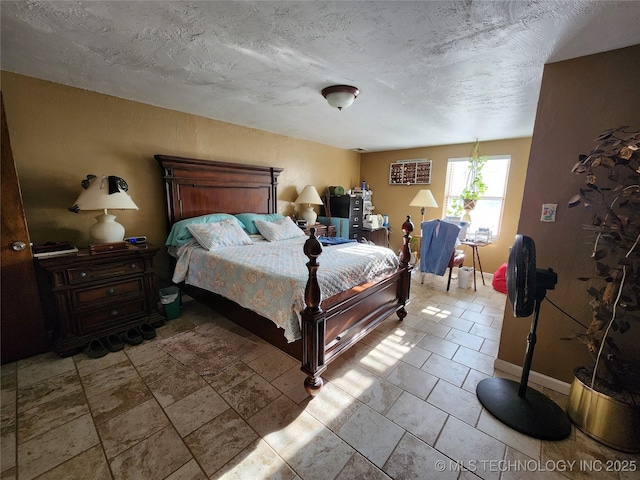 bedroom with a textured ceiling