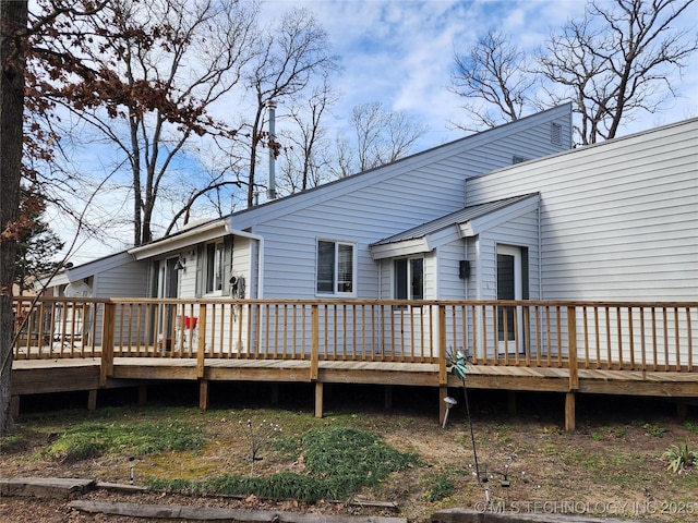 rear view of house with a deck